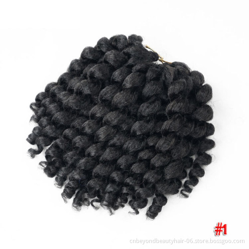 Kinky Wand Curl Crochet Braids Hair Water Deep Wave Hair 8 inch Synthetic Crochet Braiding Hair Extension Bulk private label